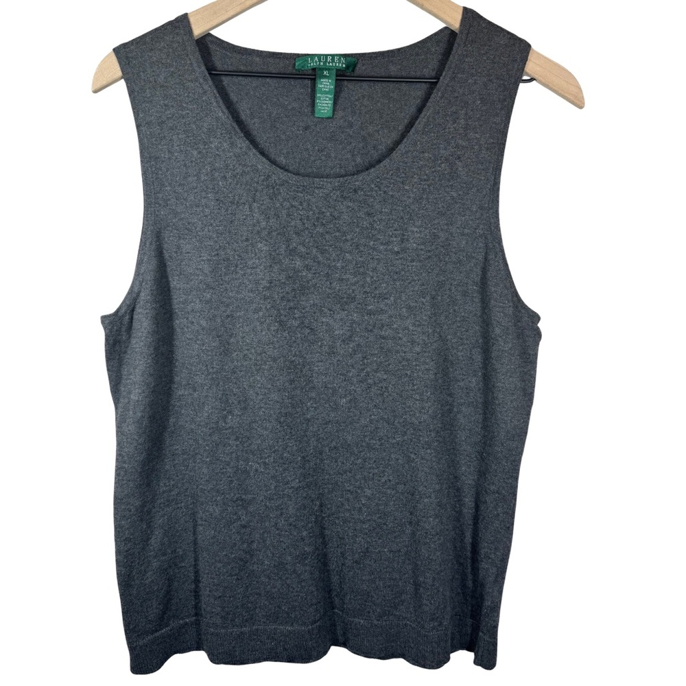 NWT Lauren Ralph Lauren XL Cotton Cashmere Wool Base Layer Tank Too Quiet Luxury